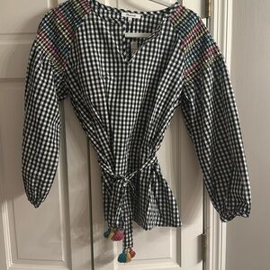 Madewell Smocked Gingham Top